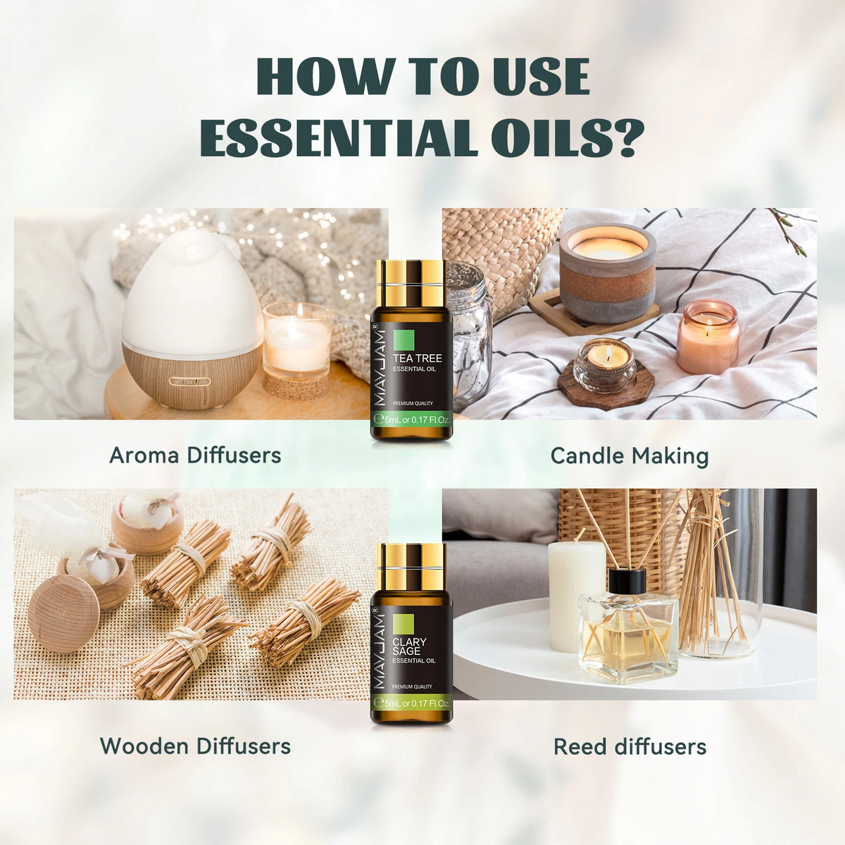 MAYJAM Essential Oils Aromatherapy Gift Set With Botanical Scents