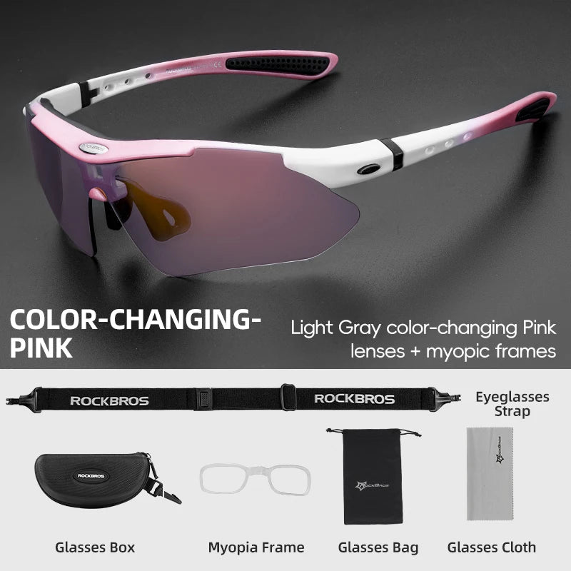 Rockbros Cycling Photochromic Sunglasses With UV400 Protection Lens
