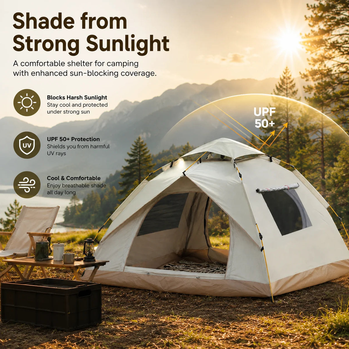 TribeNest Automatic Pop Up Camping Tent Windproof And Rainproof