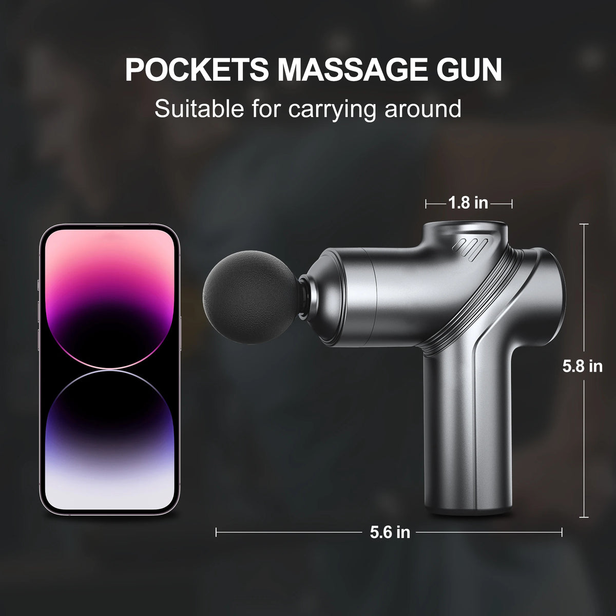 Leercon Handheld Percussion Massage Gun With Adjustable Speed Settings