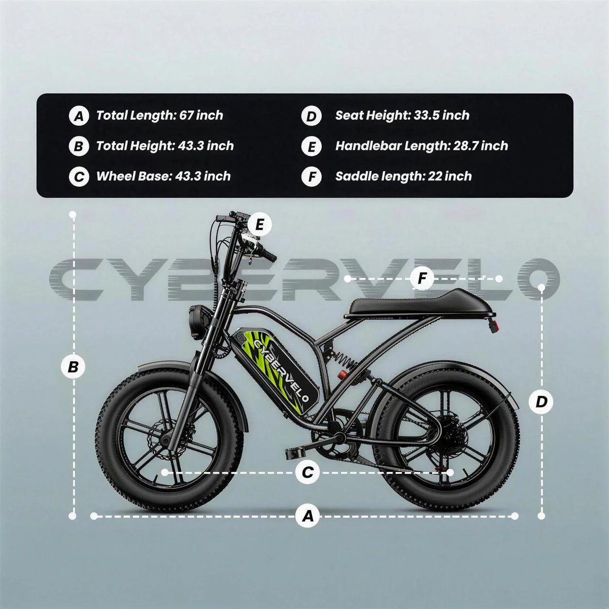 Cybervelo EK11 1000W Fat Tire Electric Dirt Bike All Terrain