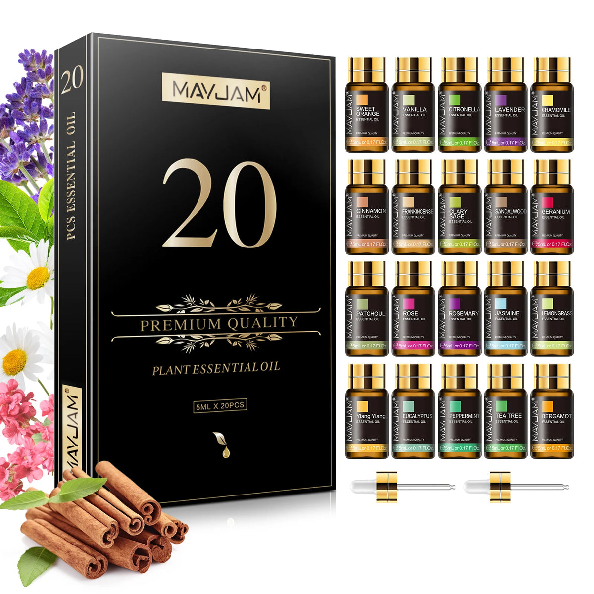 MAYJAM Essential Oils Gift Set For Aromatherapy And Fragrance