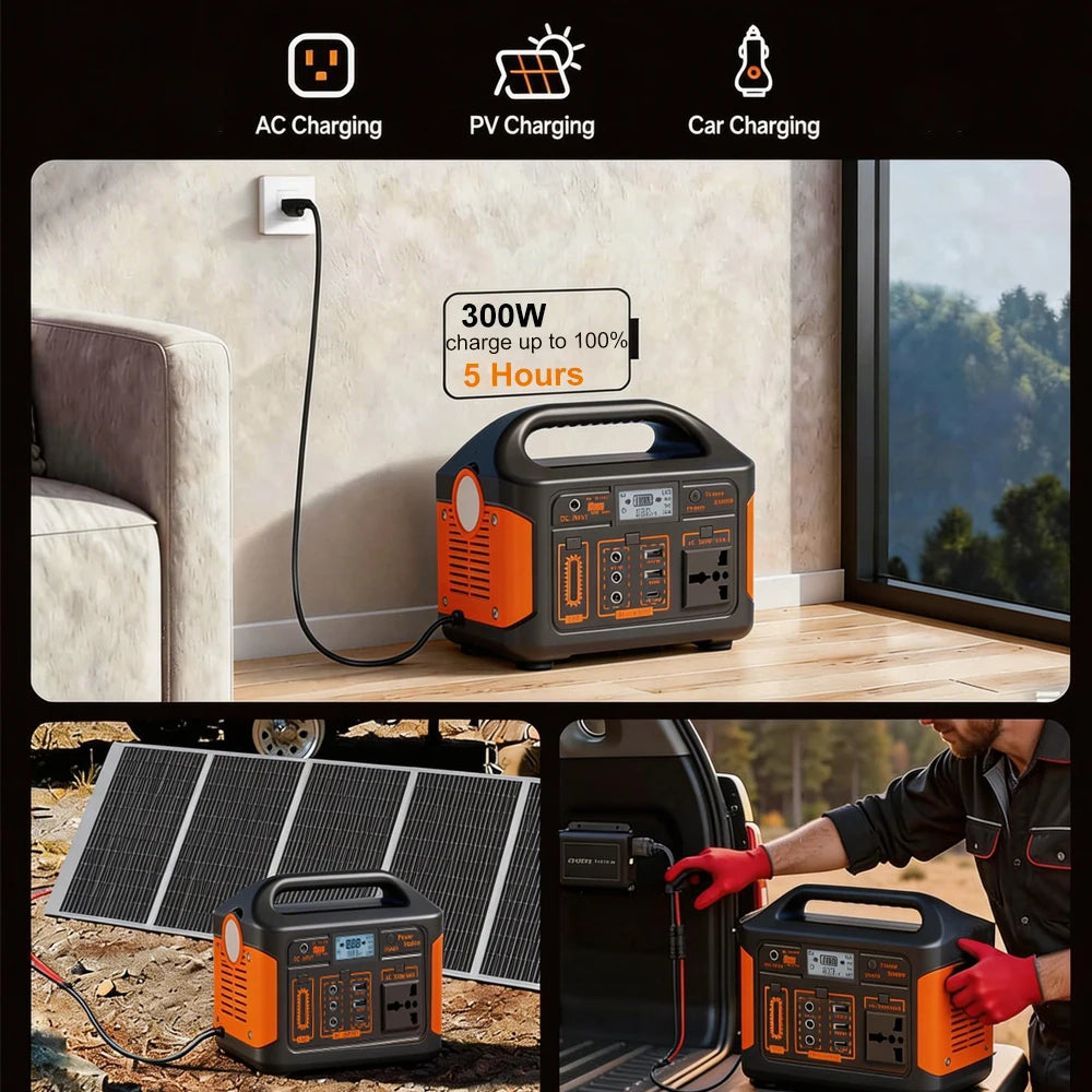 GaiaRay 300W 460Wh LiFePO4 Portable Power Station Generator