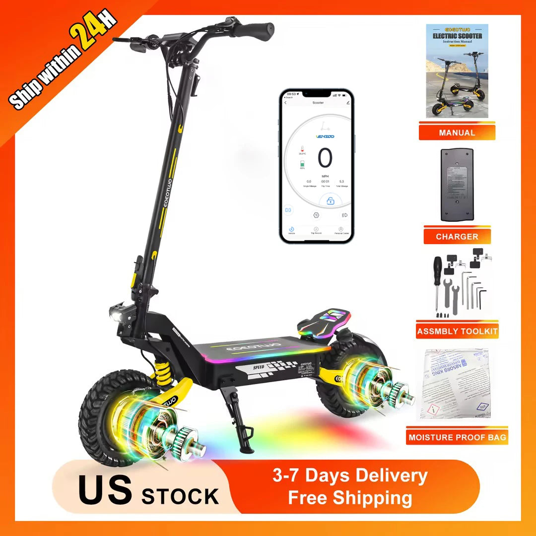 EOEOTWO Dual Motor Electric Scooter With Hydraulic Brakes