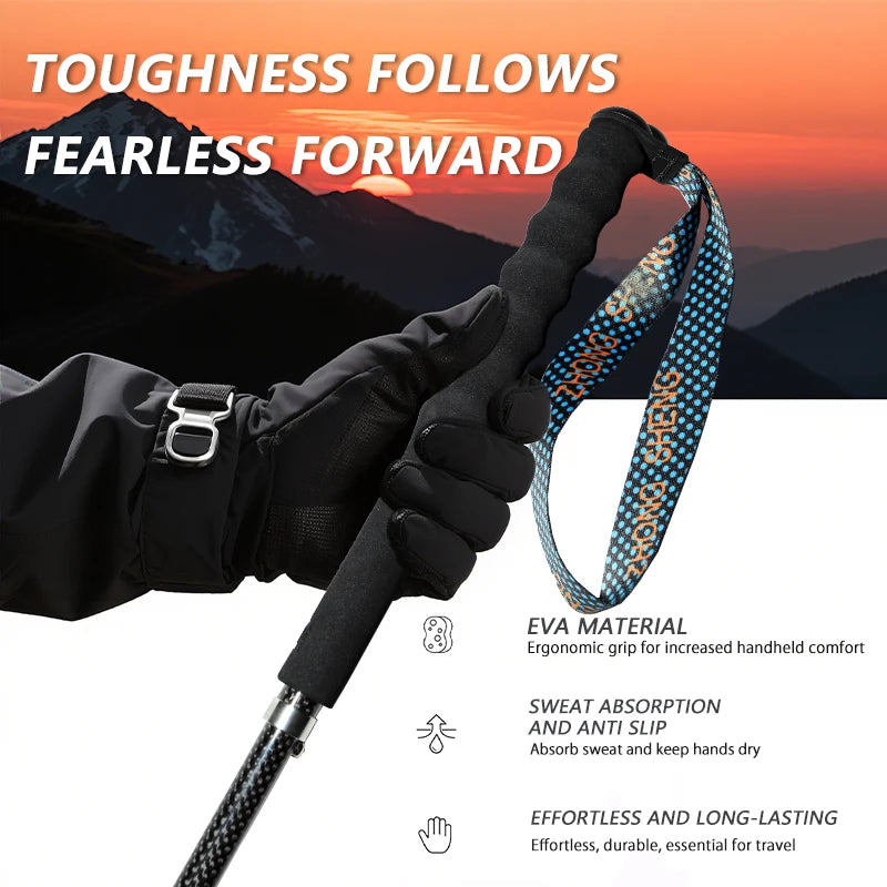 Okhealing Lightweight Carbon Fiber Telescopic Trekking Poles For Hiking
